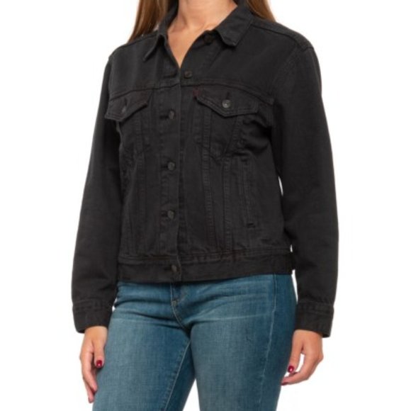 Levi's Black  Wellthread Lightweight Trucker Jacket Womens Small - Picture 5 of 6